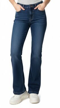 Calvin Klein Jeans Womens High Rise Wide Leg Fit Blue Denim Bootcut Size 12 EUC